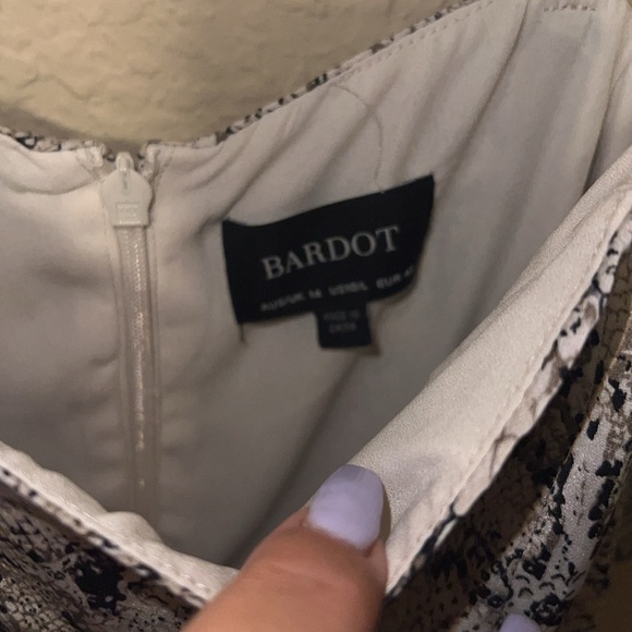 Bardot Snake Print Dress - Black and White - Picture 2 of 4